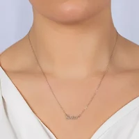 Silver Treasures Sister Womens Sterling Silver 16 Inch Pendant Necklace