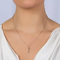 Silver Treasures Faith Womens Sterling Silver 16 Inch Pendant Necklace