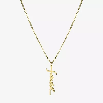 Silver Treasures Faith Womens 14K Gold Over Silver 16 Inch Pendant Necklace