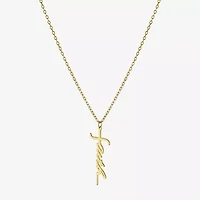 Silver Treasures Faith Womens 14K Gold Over Silver 16 Inch Pendant Necklace