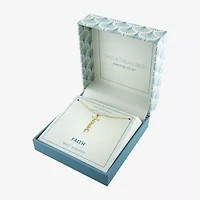 Silver Treasures Faith Womens 14K Gold Over Silver 16 Inch Pendant Necklace