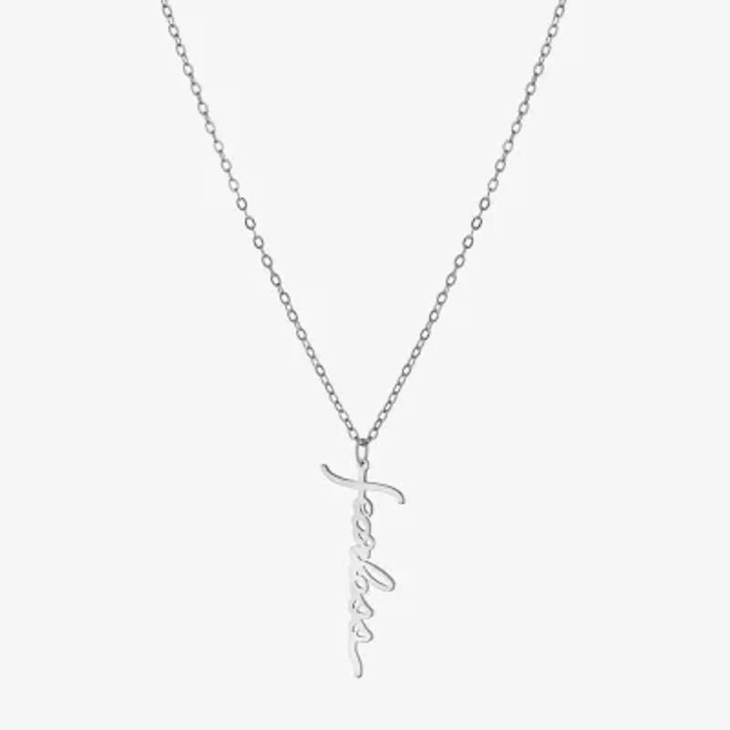 Silver Treasures Fearless Womens Sterling Silver 16 Inch Pendant Necklace