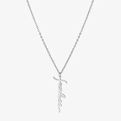 Silver Treasures Fearless Womens Sterling Silver 16 Inch Pendant Necklace