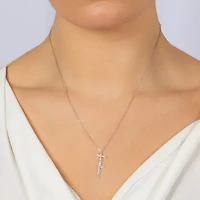 Silver Treasures Fearless Womens Sterling Silver 16 Inch Pendant Necklace