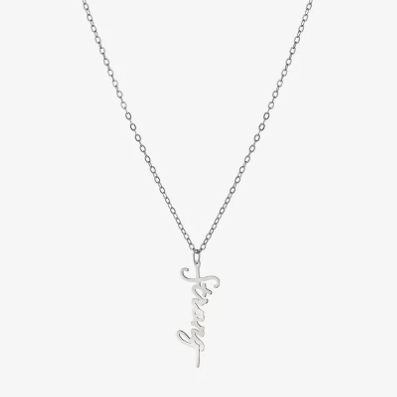 Silver Treasures Strong Womens Sterling Silver 16 Inch Pendant Necklace