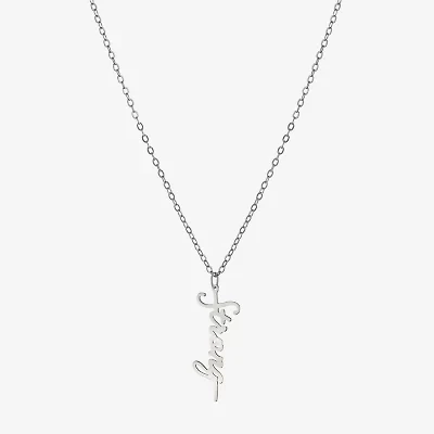 Silver Treasures Strong Womens Sterling Silver 16 Inch Pendant Necklace