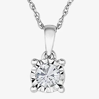 TruMiracle® 1/7 CT. Round Natural Diamond 10K White Gold Pendant Necklace