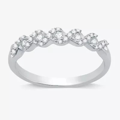I Said Yes (H-I / I1) Womens 1/4 CT. T.W. Lab Grown White Diamond Sterling Silver Anniversary Wedding Band