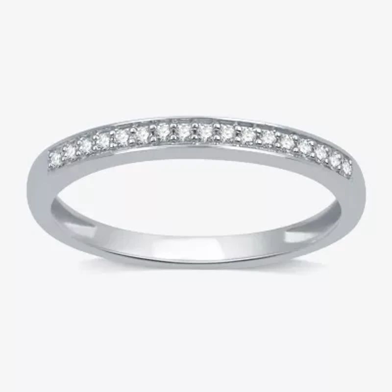 I Said Yes (H-I / I1) Womens 1/10 CT. T.W. Lab Grown White Diamond Sterling Silver Band