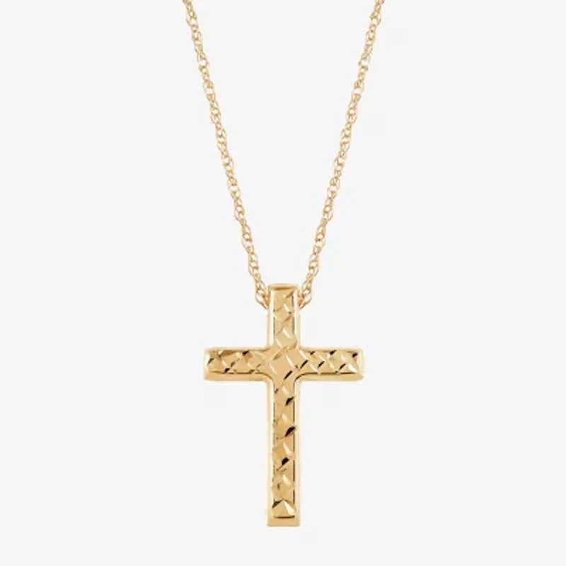 Religious Jewelry Womens 10K Gold Cross Pendant Necklace