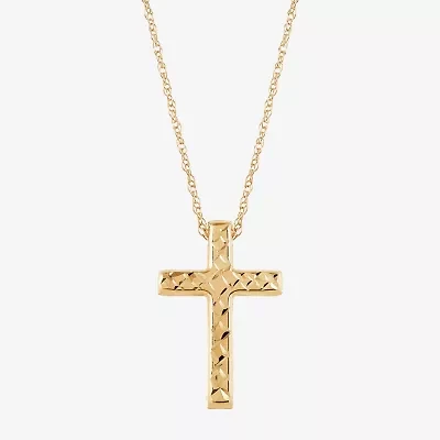 Religious Jewelry Womens 10K Gold Cross Pendant Necklace