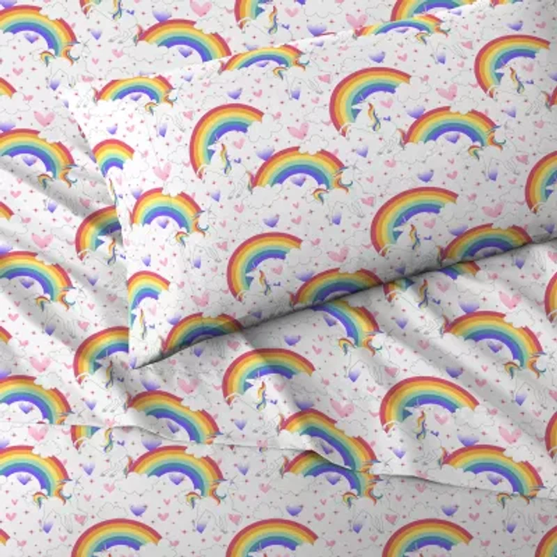 Dream Factory Unicorn Rainbow Sheet Set