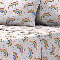 Dream Factory Unicorn Rainbow Sheet Set