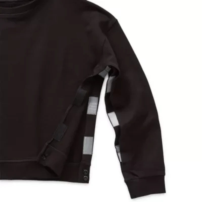 Slick Chicks Womens Adaptive Long Sleeve Crew Neck Sweat Shirt