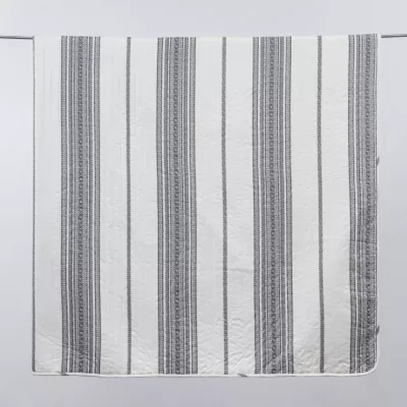 Linery Farmhouse Stripe Reversible Quilt Set