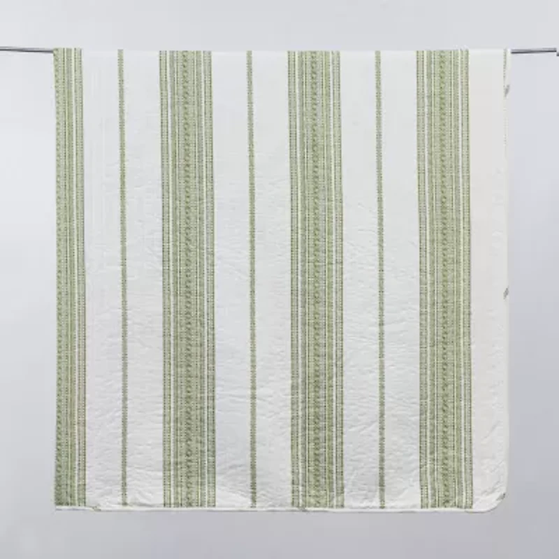 Linery Farmhouse Stripe Reversible Quilt Set