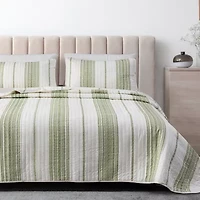 Linery Farmhouse Stripe Reversible Quilt Set