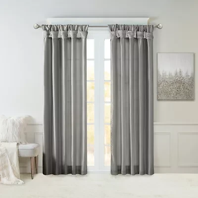 Madison Park Natalie Twisted Tab Top Light-Filtering Single Curtain Panel