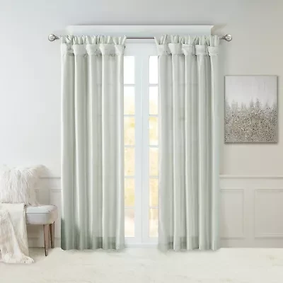 Madison Park Natalie Twisted Tab Top Light-Filtering Single Curtain Panel