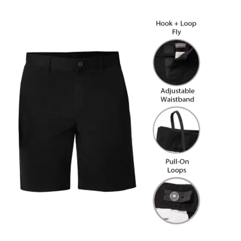 St. John's Bay Dexterity Mens 10" Mid Rise Adaptive Stretch Fabric Adjustable Features Easy-on + Easy-off Chino Short