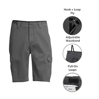 St. John's Bay Dexterity Mens 10" Adaptive Stretch Fabric Adjustable Features Easy-on + Easy-off Cargo Short