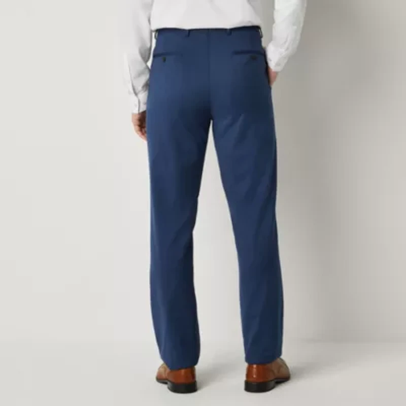 Stafford Signature Coolmax All Season Birdseye Mens Stretch Fabric Slim Fit Flat Front Suit Pant