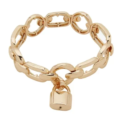 Worthington Gold Tone Lock Womens Stretch Bracelet