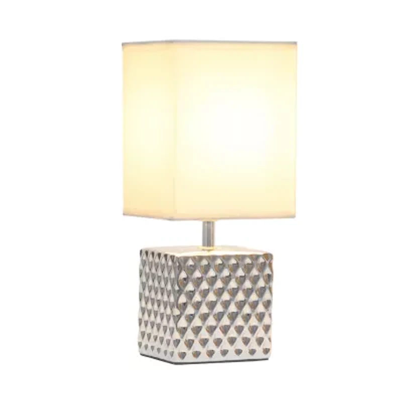 All the Rages Simple Designs Hammered Metallic Ceramic Table Lamp