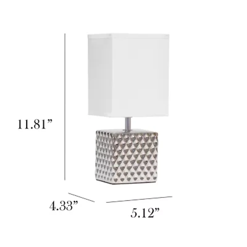 All the Rages Simple Designs Hammered Metallic Ceramic Table Lamp