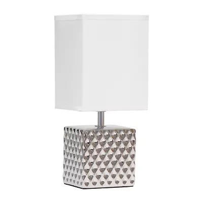All the Rages Simple Designs Hammered Metallic Ceramic Table Lamp