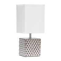All the Rages Simple Designs Hammered Metallic Ceramic Table Lamp