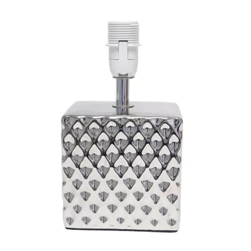 All the Rages Simple Designs Hammered Metallic Ceramic Table Lamp