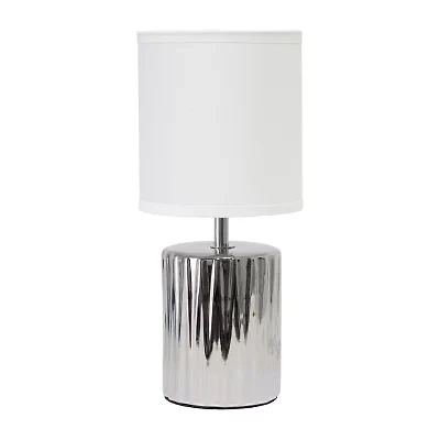 All the Rages Simple Designs Ruffled Metallic Ceramic Table Lamp
