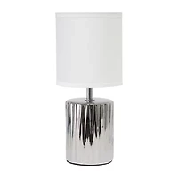All the Rages Simple Designs Ruffled Metallic Ceramic Table Lamp