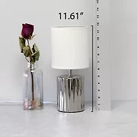 All the Rages Simple Designs Ruffled Metallic Ceramic Table Lamp
