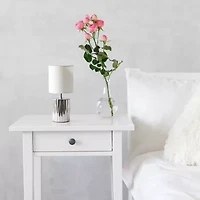 All the Rages Simple Designs Ruffled Metallic Ceramic Table Lamp