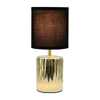 All the Rages Simple Designs Ruffled Metallic Ceramic Table Lamp