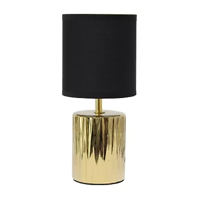 All the Rages Simple Designs Ruffled Metallic Ceramic Table Lamp