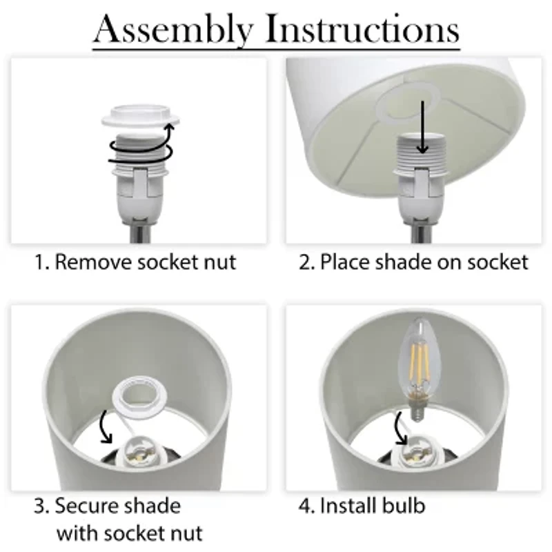 All the Rages Simple Designs Ruffled Metallic Ceramic Table Lamp