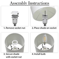 All the Rages Simple Designs Ruffled Metallic Ceramic Table Lamp