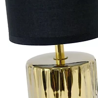 All the Rages Simple Designs Ruffled Metallic Ceramic Table Lamp