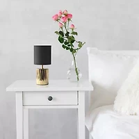 All the Rages Simple Designs Ruffled Metallic Ceramic Table Lamp