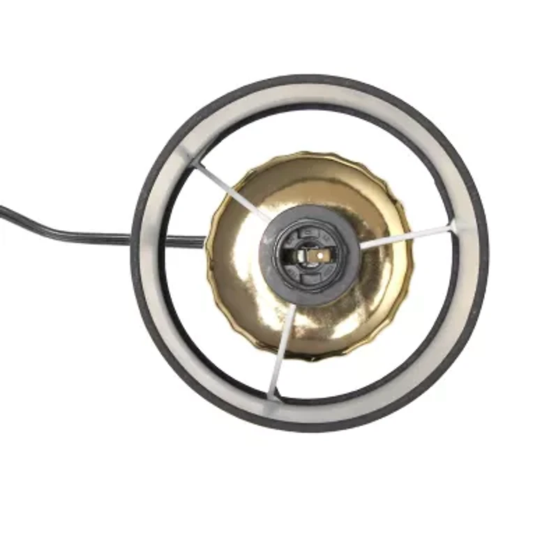 All the Rages Simple Designs Ruffled Metallic Ceramic Table Lamp