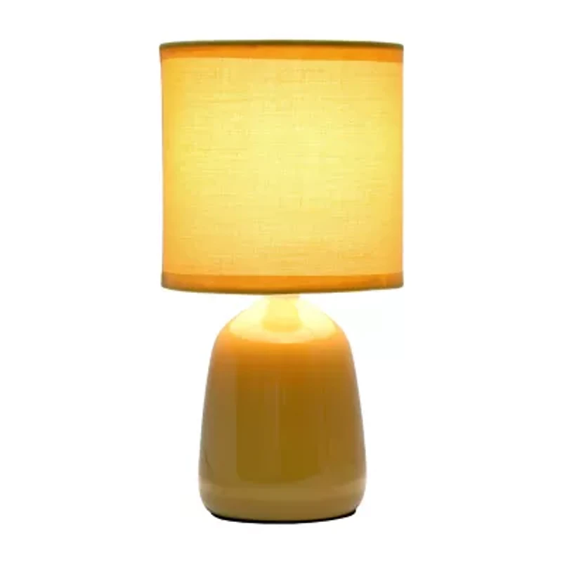 All the Rages Simple Designs Thimble Base Ceramic Table Lamp