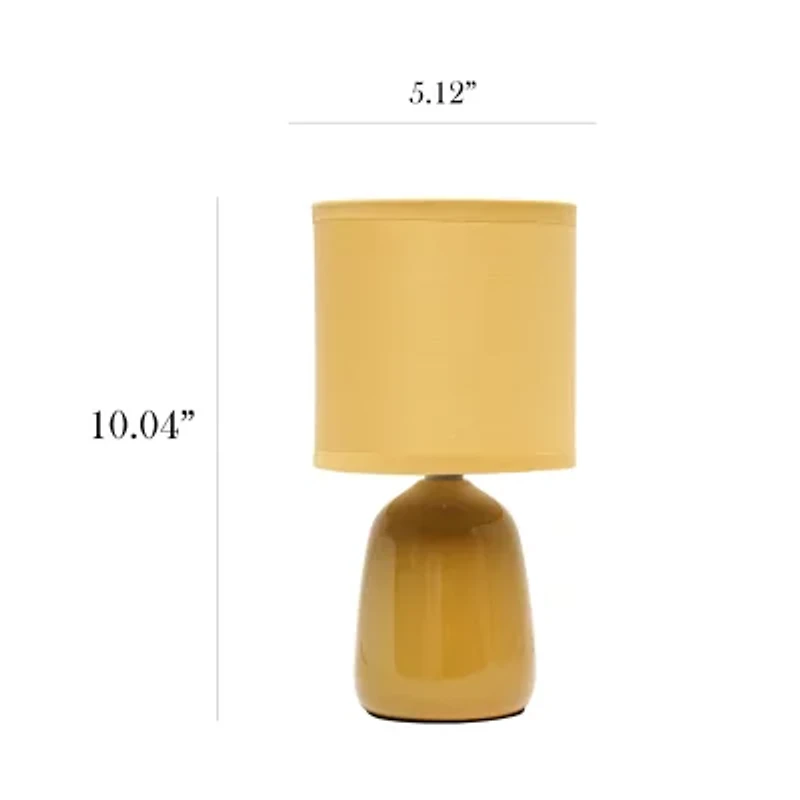 All the Rages Simple Designs Thimble Base Ceramic Table Lamp