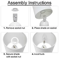 All the Rages Simple Designs Thimble Base Ceramic Table Lamp