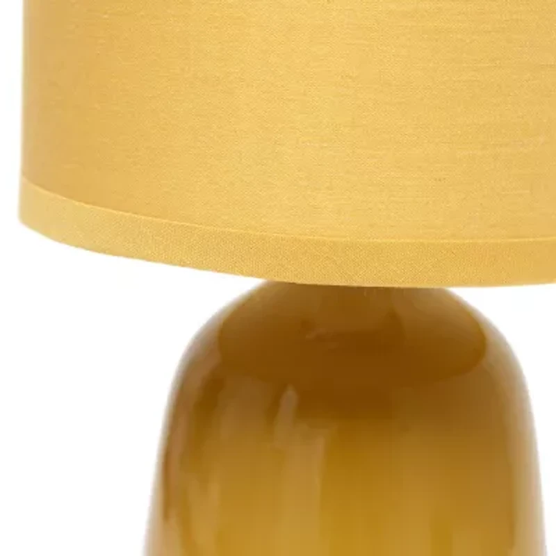 All the Rages Simple Designs Thimble Base Ceramic Table Lamp