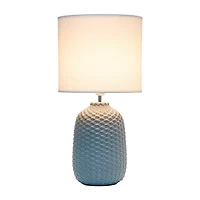 All the Rages Simple Designs Purled Texture Ceramic Table Lamp