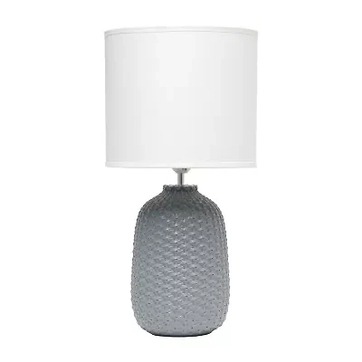 All the Rages Simple Designs Purled Texture Ceramic Table Lamp