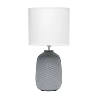 All the Rages Simple Designs Purled Texture Ceramic Table Lamp